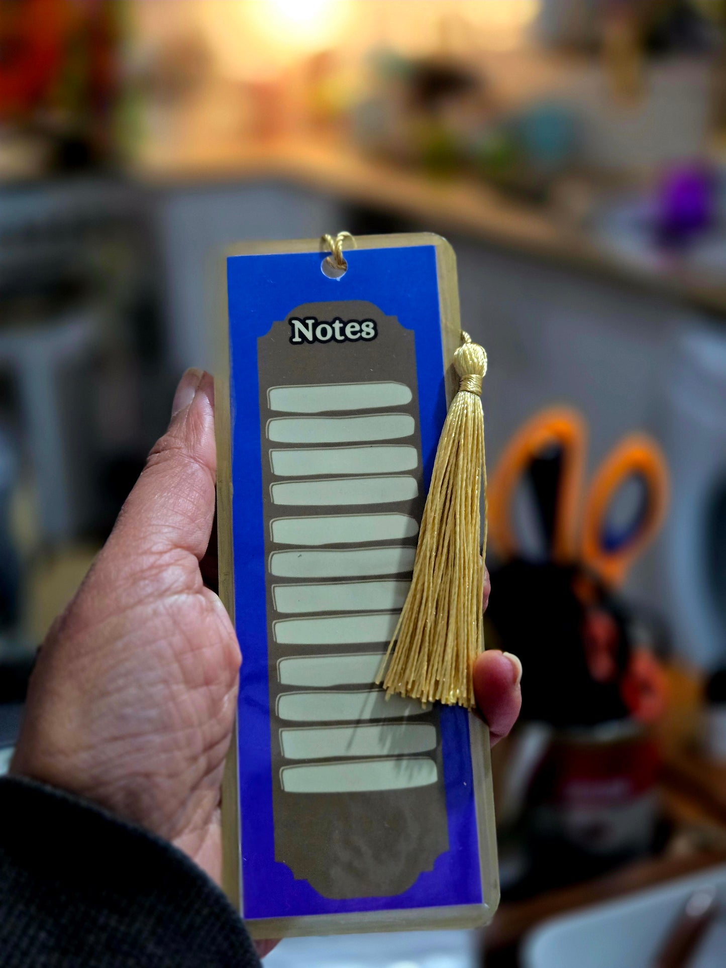 Blue Goldy Campervan Bookmark
