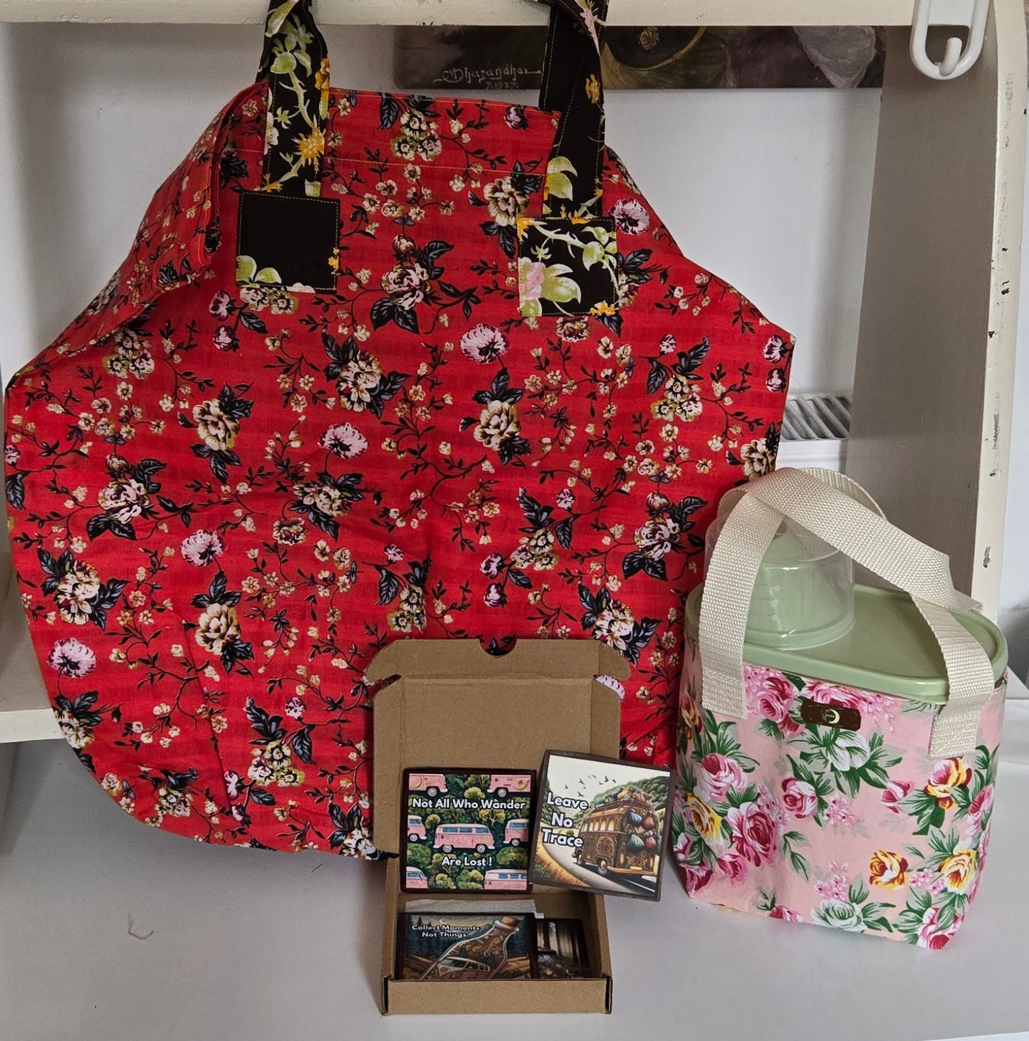 The Fuel Box ( Pink floral PeeWee bag )